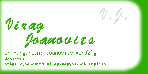 virag joanovits business card